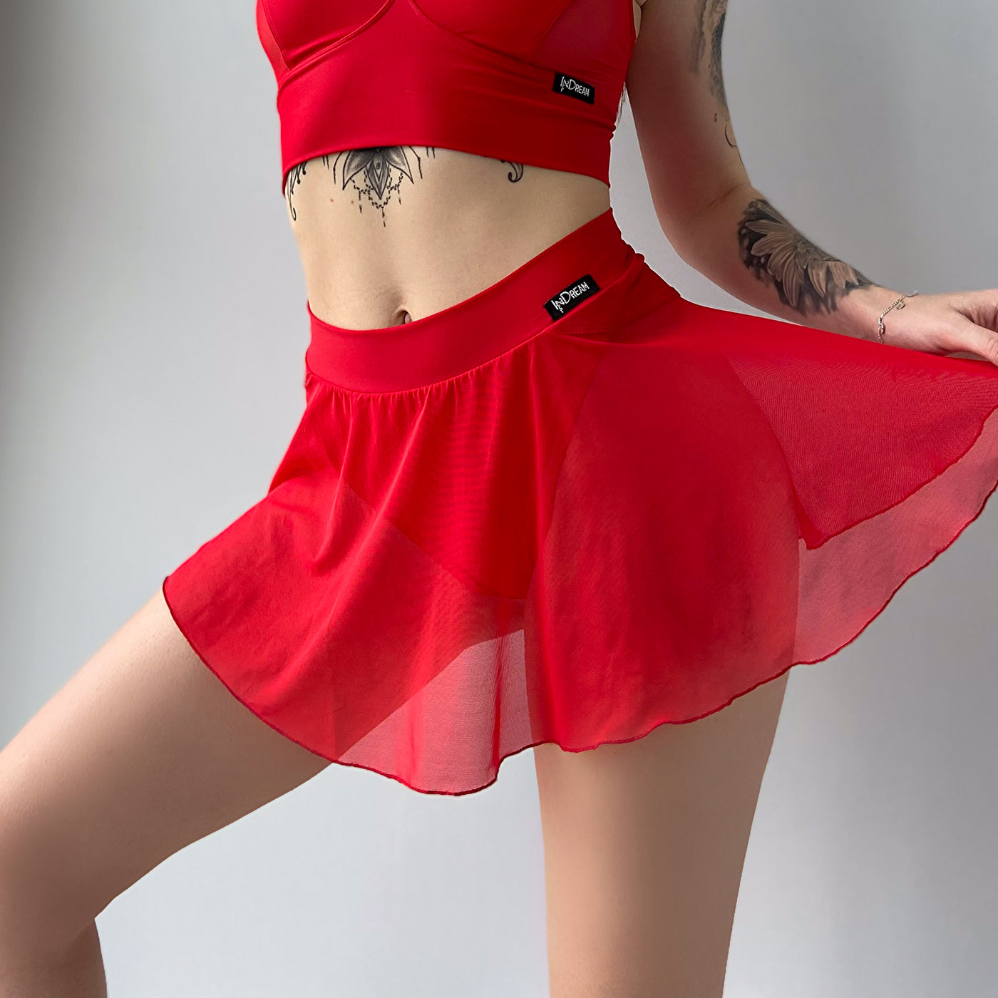 InDreamWear Cheeky Skirt Shorts - BRIGHT RED
