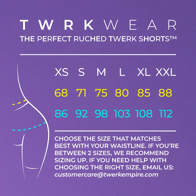 TWRKWEAR The Perfect Ruched Twerk Shorts™ – Exclusive Collection by Finnish Peaches: BUBBLY BLACK&WHITE