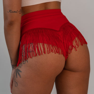 TWRKWEAR The Perfect Twerk Shorts™ – Exclusive Collection: RED FRINGE